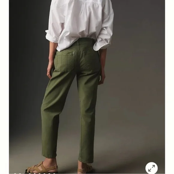 Anthropologie Pilcro The Wanderer Jeans Womens 28 Green Cotton High Rise Pants - Picture 3 of 6